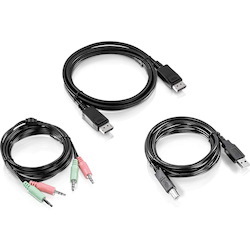 TRENDnet 6 ft. DisplayPort, USB, and Audio KVM Cable Kit,TK-CP06, Compatible w/ TK-240DP & TK-440DP Dual Monitor Displayport KVM Switches, Displayport 1.2, USB Mouse/Keyboard, 3.5mm Audio Connections