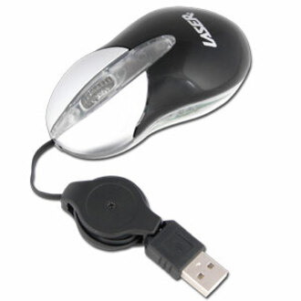 LASER Mouse - USB - Optical - 3 Button(s) - Silver, Blue - 1 Pack