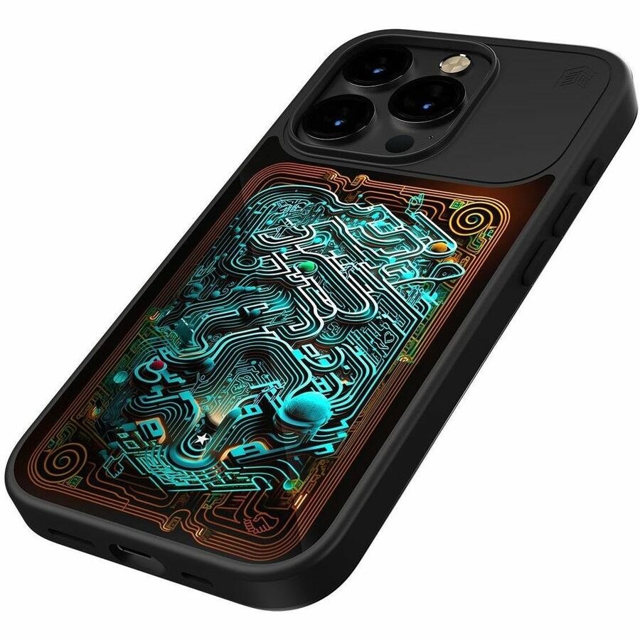 STM Goods Reveal Case for Apple iPhone 15 Pro Max Smartphone - heat sensitive pattern - Black Realm