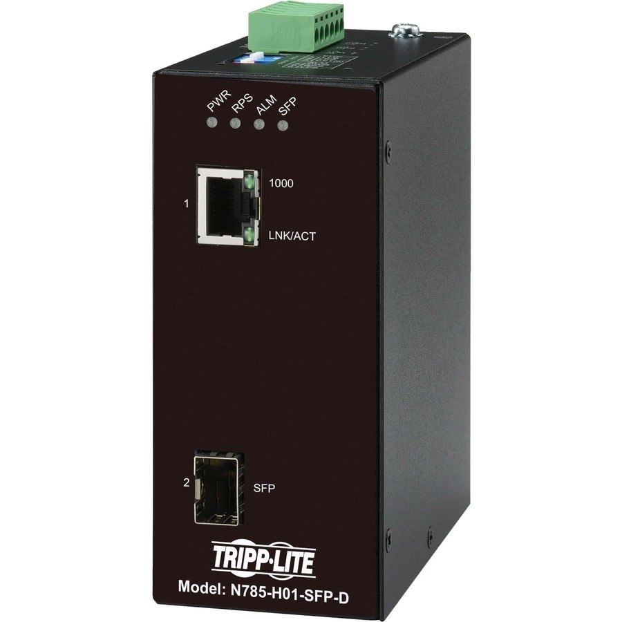 Tripp Lite Hardened Copper to Fiber Media Converter RJ45/SFP DC Power