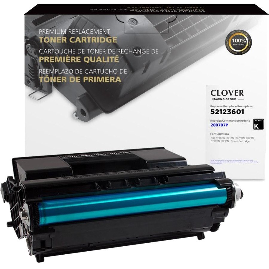 Clover Technologies Laser Toner Cartridge - Alternative for Okidata 52123601 - Black - 1 Pack