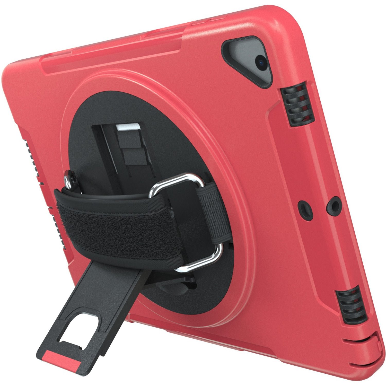 CTA Digital Protective Case with Build in 360Â&deg; Rotatable Grip Kickstand for iPad 7th/ 8th/ 9th Gen 10.2, iPad Air 3, iPad Pro 10.5, Red