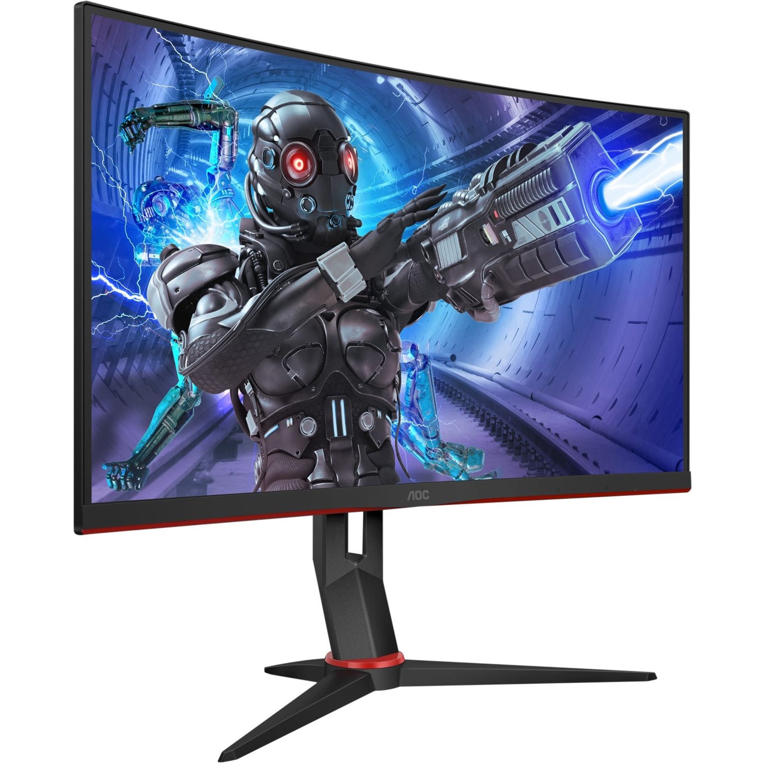 AOC C27G2ZE 27" Class Full HD Curved Screen Gaming LCD Monitor - 16:9 - Black Red