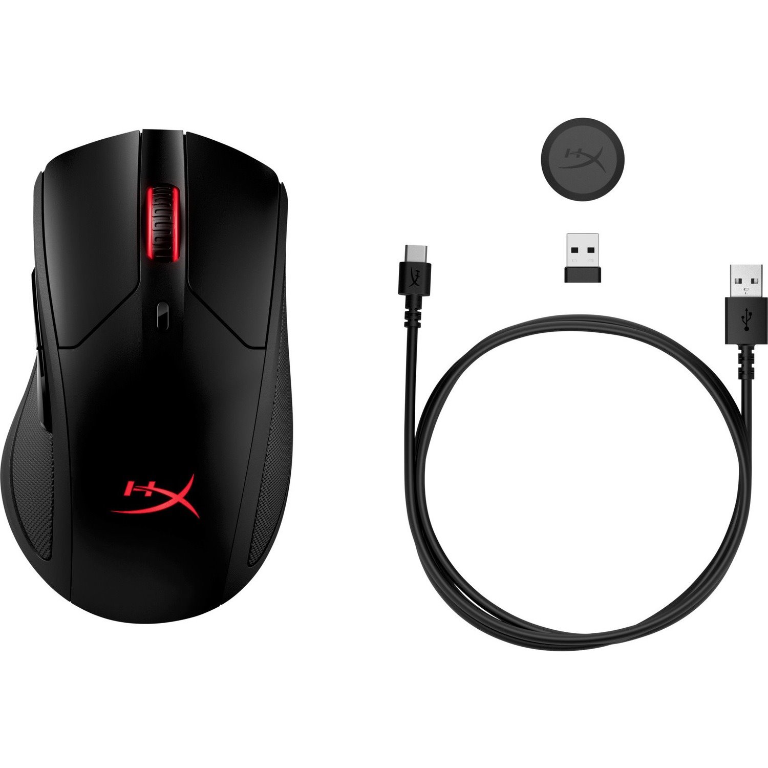 HyperX Pulsefire Dart Gaming Mouse - Radio Frequency - USB - Optical - 6 Button(s) - 6 Programmable Button(s) - Black