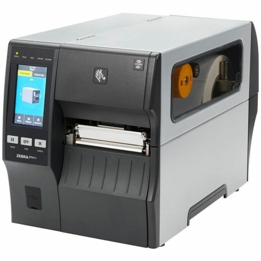 Zebra ZT421 Manufacturing, Transportation & Logistic Direct Thermal/Thermal Transfer Printer - Monochrome - Label Print - Fast Ethernet - USB - USB Host - Serial - Bluetooth 4.1 - IEEE 802.11ac Wireless LAN - Near Field Communication (NFC) - RFID - China - With Cutter