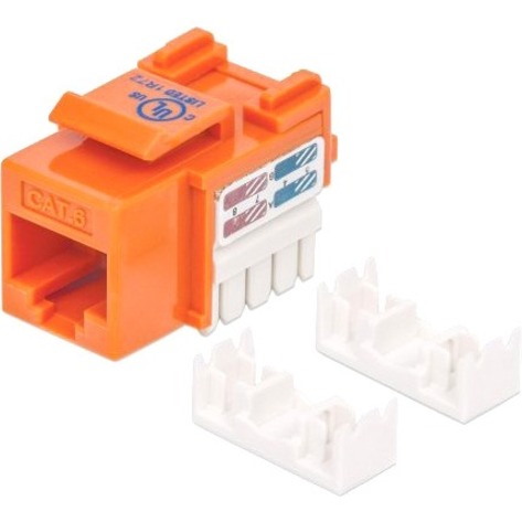 Intellinet Network Solutions Cat6 Keystone Jack, UTP, Punch-Down, Orange