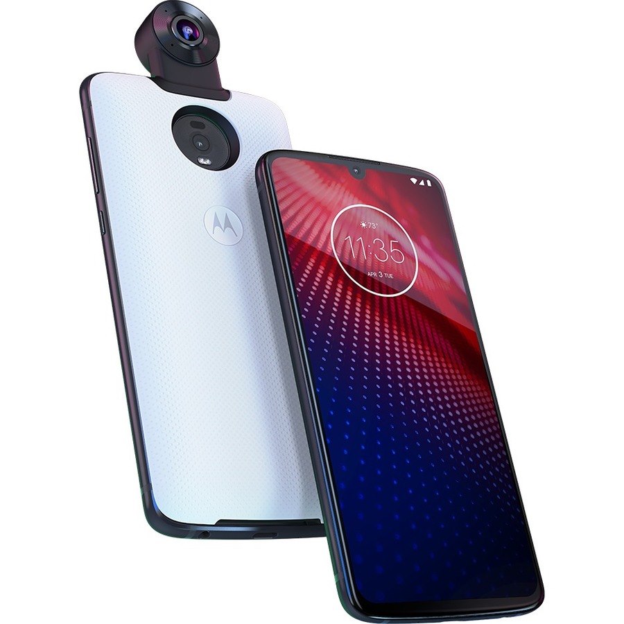 Motorola Mobility Moto Z&#8308; 128 GB Smartphone - 6.4" OLED Full HD Plus 2340 x 1080 - Kryo 460 GoldDual-core (2 Core) 2 GHz + Kryo 460 Silver Hexa-core (6 Core) 1.70 GHz - 4 GB RAM - Android 9.0 Pie - 4G - Frost White