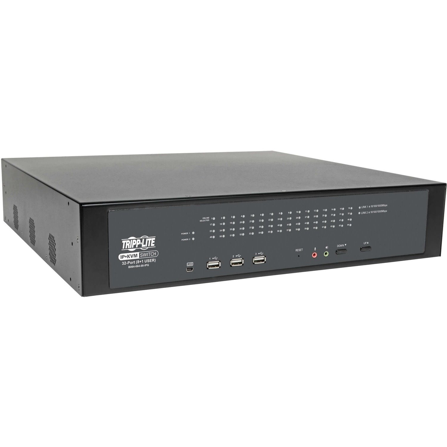 Tripp Lite by Eaton NetDirector 64-Port Cat5 KVM over IP Switch - Virtual Media, 8 Remote + 1 Local User, 2U Rack-Mount, TAA