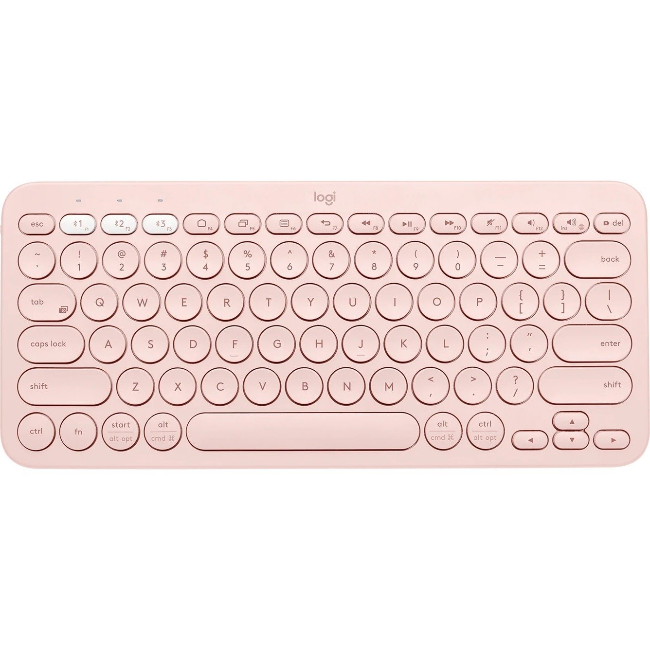 Logitech K380 Keyboard - Wireless Connectivity - QWERTY Layout - Rose