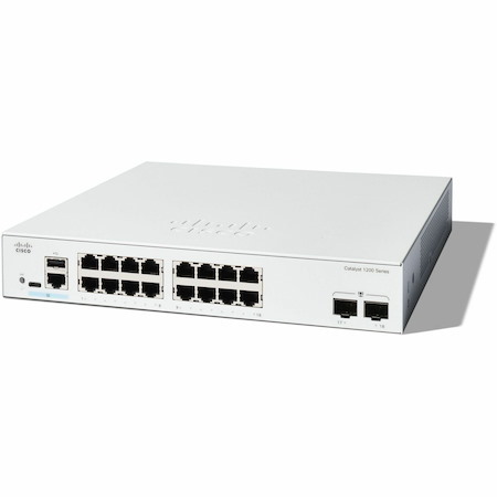 Cisco Catalyst 1200 C1200-16T-2G 16 Ports Manageable Ethernet Switch - Gigabit Ethernet - 1000Base-X, 10/100/1000Base-T