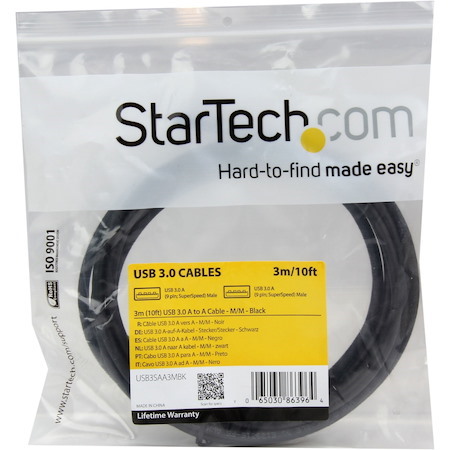 StarTech.com 3m 10 ft USB 3.0 (5Gbps) Cable - A to A - M/M - Long USB 3.0 Cable - USB 3.2 Gen 1