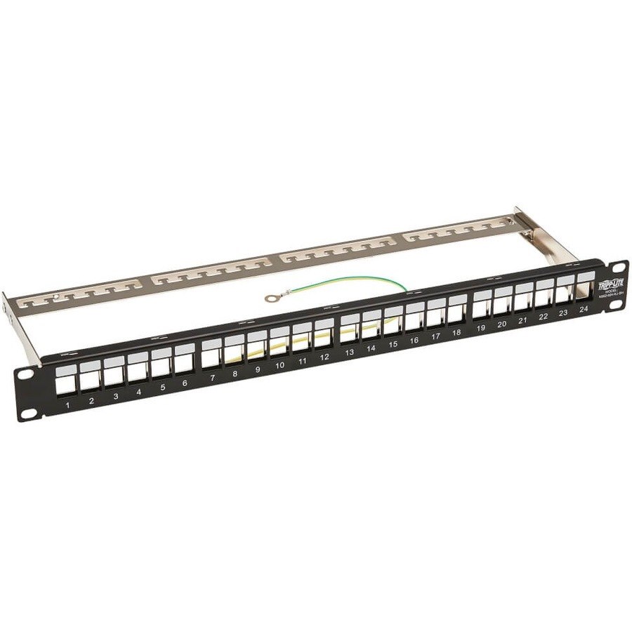 Tripp Lite by Eaton 24-Port 1U Rack-Mount Shielded Blank Keystone/Multimedia Patch Panel, RJ45 Ethernet, USB, HDMI, Cat5e/6