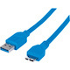 Manhattan SuperSpeed USB 3.0 A Male to Micro-B SuperSpeed Male Device Cable, 5 Gbps, 6 ft (2m), Blue