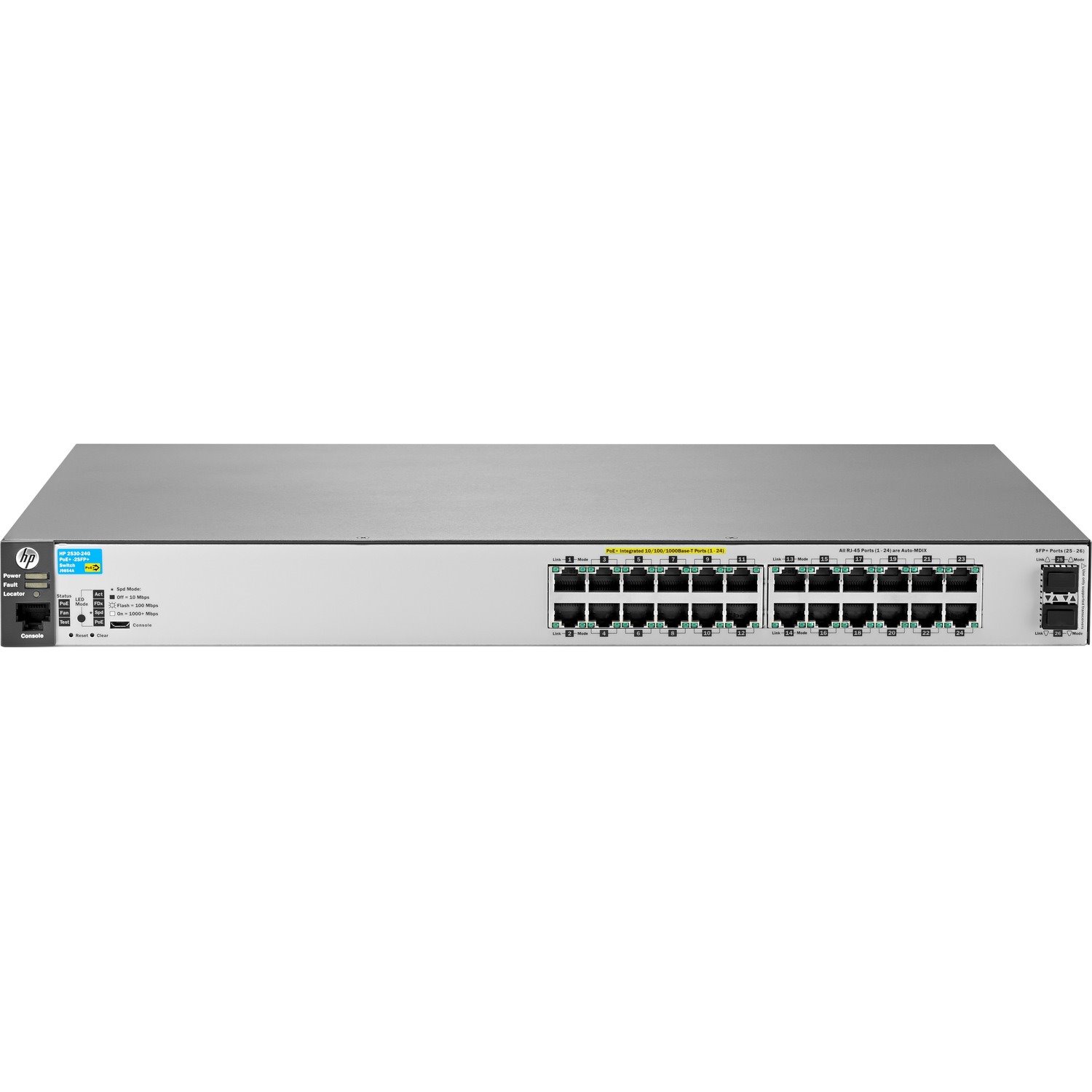 HPE 2530 2530-24G-PoE+-2SFP+ 24 Ports Manageable Ethernet Switch - 10/100/1000Base-T, 10GBase-X