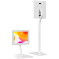 CTA Digital Premium Height Adjustable Floor-To-Desk Security Kiosk (White)