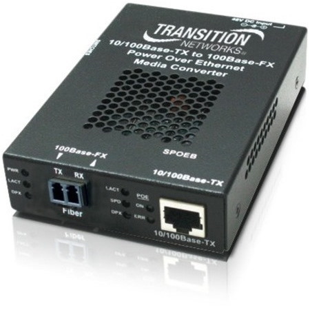 Transition Networks Stand-alone Fast Ethernet PoE Media Converter