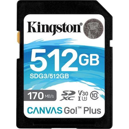 Kingston Canvas Go! Plus SDG3 512 GB Class 10/UHS-I (U3) SDXC