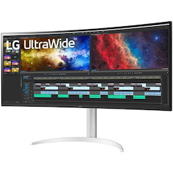 LG Ultrawide 38BP85C-W 38" Class UW-QHD+ Curved Screen Gaming LCD Monitor - 21:9 - Black, White, Silver