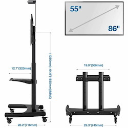 InFocus Mobile Cart for Displays up to 86"
