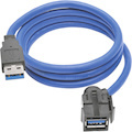 Tripp Lite by Eaton USB 3.0 SuperSpeed Keystone Jack Type-A Extension Cable (M/F), 3 ft. (0.91 m)