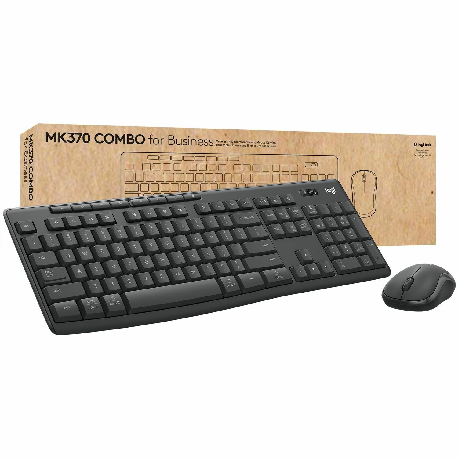 Logitech MK370 Combo for Business, Full-Size Wireless Keyboard and Wireless Mouse