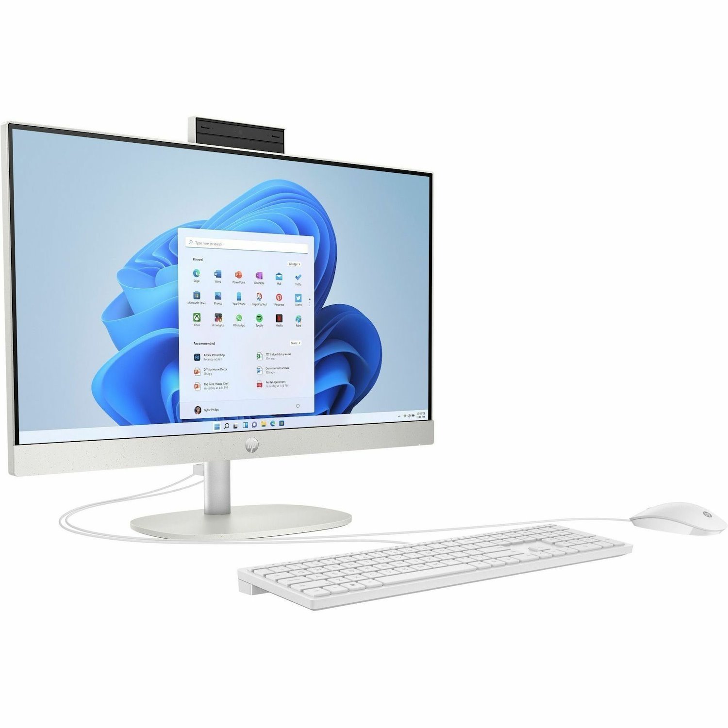 HP 24-cr0000a 24-cr0006a All-in-One Computer - AMD Ryzen 5 7520U - 16 GB - 512 GB SSD - 23.8" Full HD - Desktop - Shell White