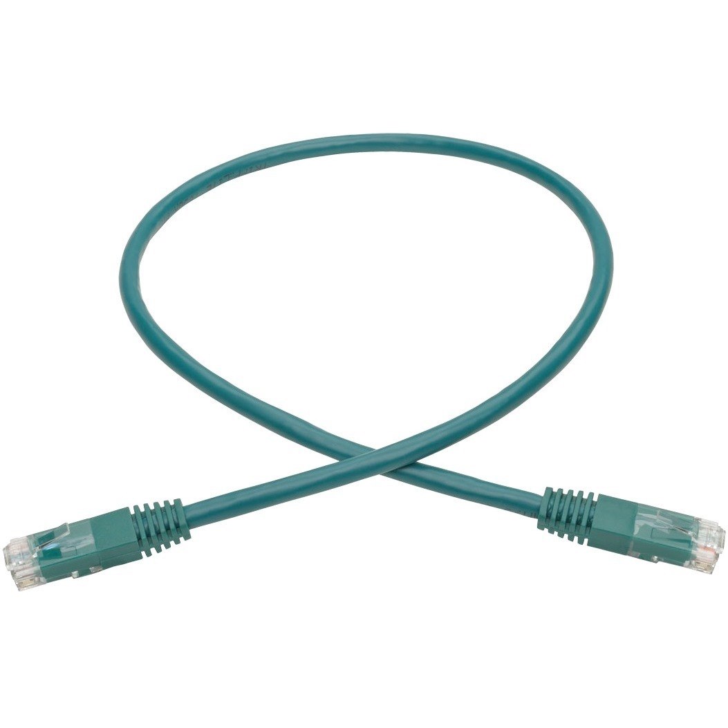 Eaton Tripp Lite Series Cat6 Gigabit Molded (UTP) Ethernet Cable (RJ45 M/M), PoE, Green, 2 ft. (0.61 m)