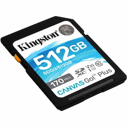 Kingston Canvas Go! Plus 512 GB Class 10/UHS-I (U3) V30 SDXC