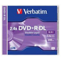 Verbatim DVD Recordable Media - DVD+R DL - 2.4x - 8.50 GB - 1 Pack Jewel Case