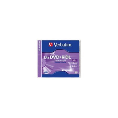 Verbatim DVD Recordable Media - DVD+R DL - 2.4x - 8.50 GB - 1 Pack Jewel Case