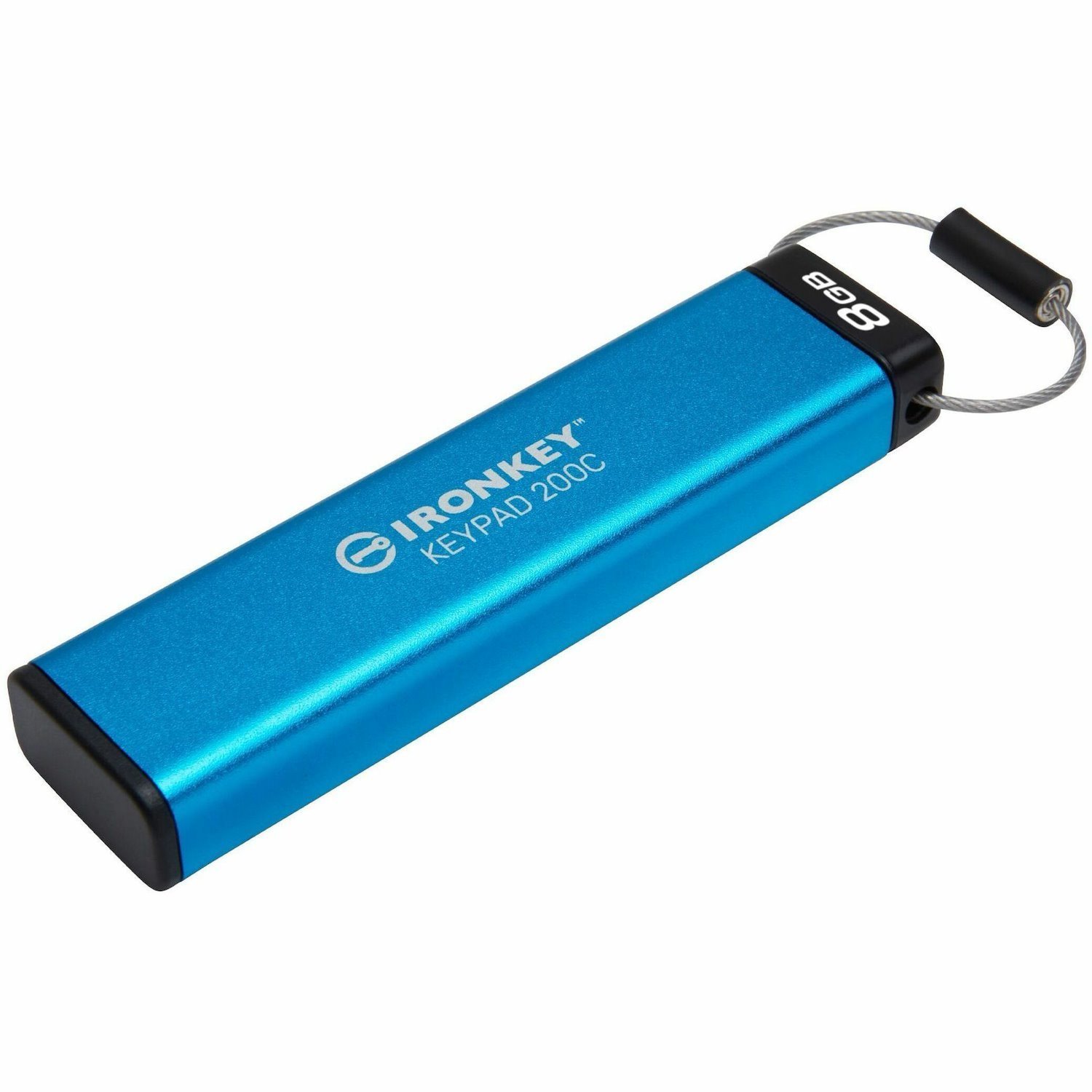 IronKey Keypad 200 8 GB USB 3.2 (Gen 1) Type C Flash Drive - Blue - XTS-AES