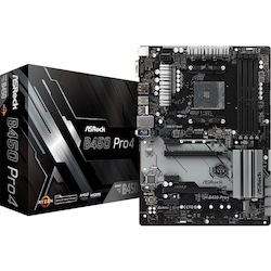 ASRock B450 Pro4 Desktop Motherboard - AMD B450 Chipset - Socket AM4 - ATX