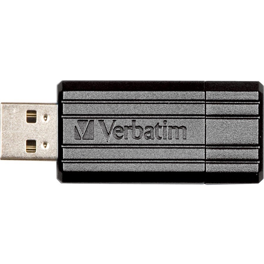 Verbatim PinStripe 128 GB USB 2.0 Flash Drive - Black