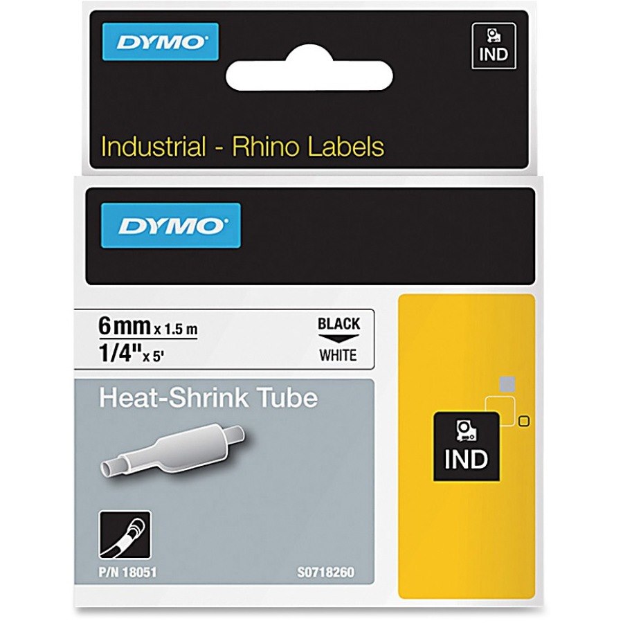 Dymo Rhino 1/4 White Heat Shrink Tubes
