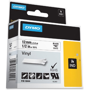 Dymo Industrial Tape 12MM X 5.5M Vinyl Black