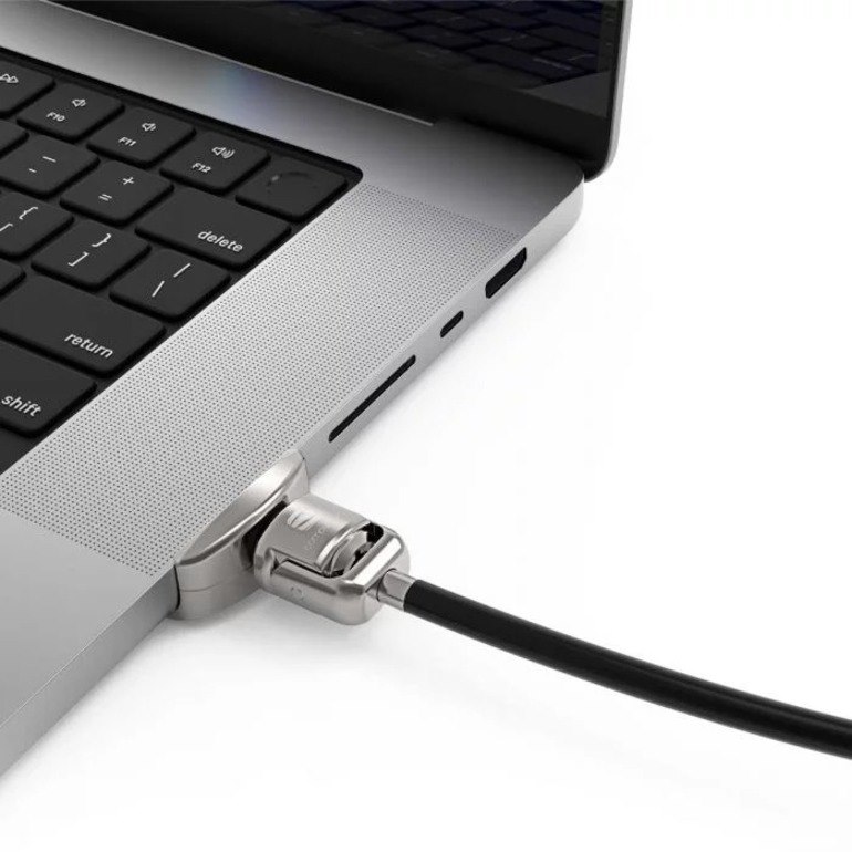 Compulocks Ledge Lock Adapter for MacBook Pro 14" M1 & M2 with Keyed Cable Lock Silver
