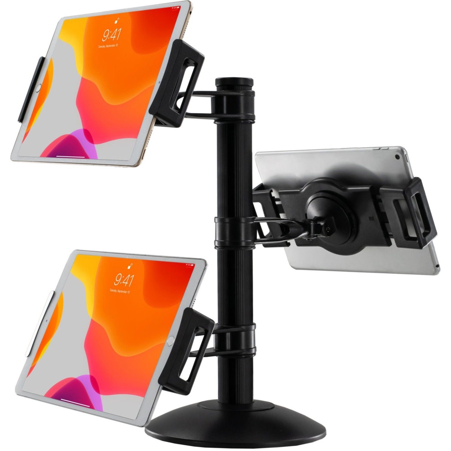 CTA Digital Quick-Connect Universal Trio Tablet Mount with Height-Adjustable Arms