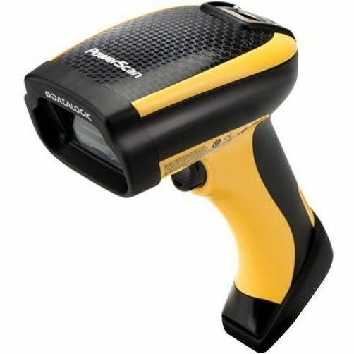 Datalogic PowerScan PM9501 Rugged Entertainment, Warehouse, Logistics, Picking, Inventory, Sorting Handheld Barcode Scanner Kit - Wireless Connectivity - Black, Yellow - USB Cable Included