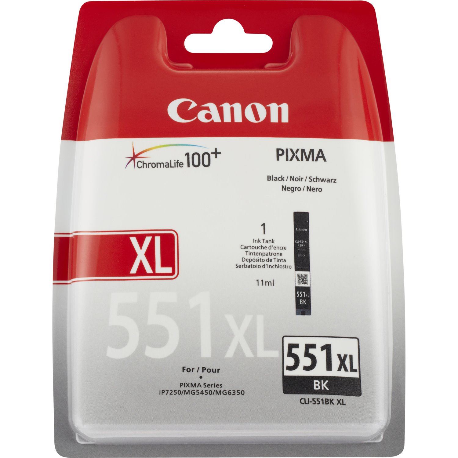 Canon CLI-551BK XL Original High Yield Inkjet Ink Cartridge - Black - 1 Pack