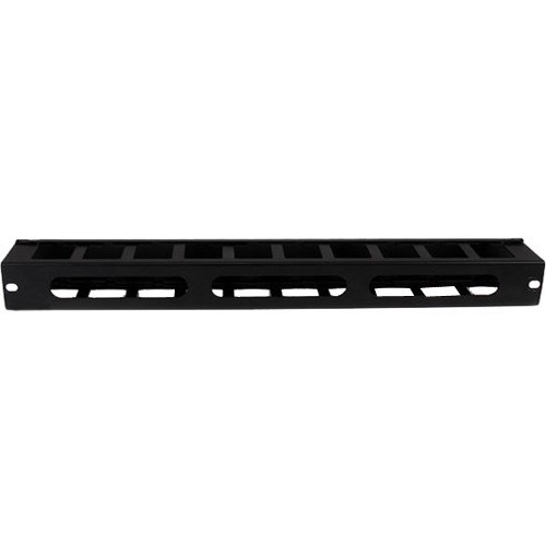 StarTech.com 1U Horizontal Finger Duct Rack Cable Management Panel with Cover - Server Rack Cable Duct - Rack Cable Organizer / Manager (CMDUCT1UX)