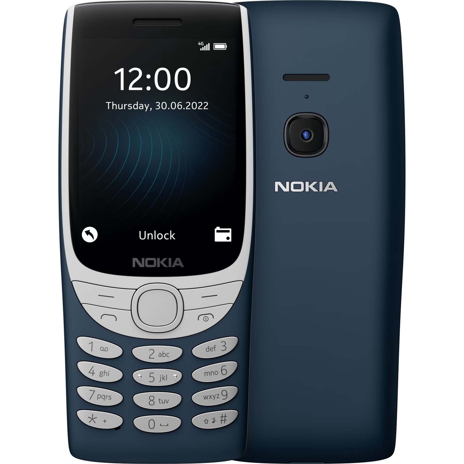 Nokia 8210 4G 128 MB Feature Phone - 2.8" TFT LCD QVGA 240 x 320 - Cortex A71 GHz - 48 MB RAM - Series 30+ - 4G - Dark Blue