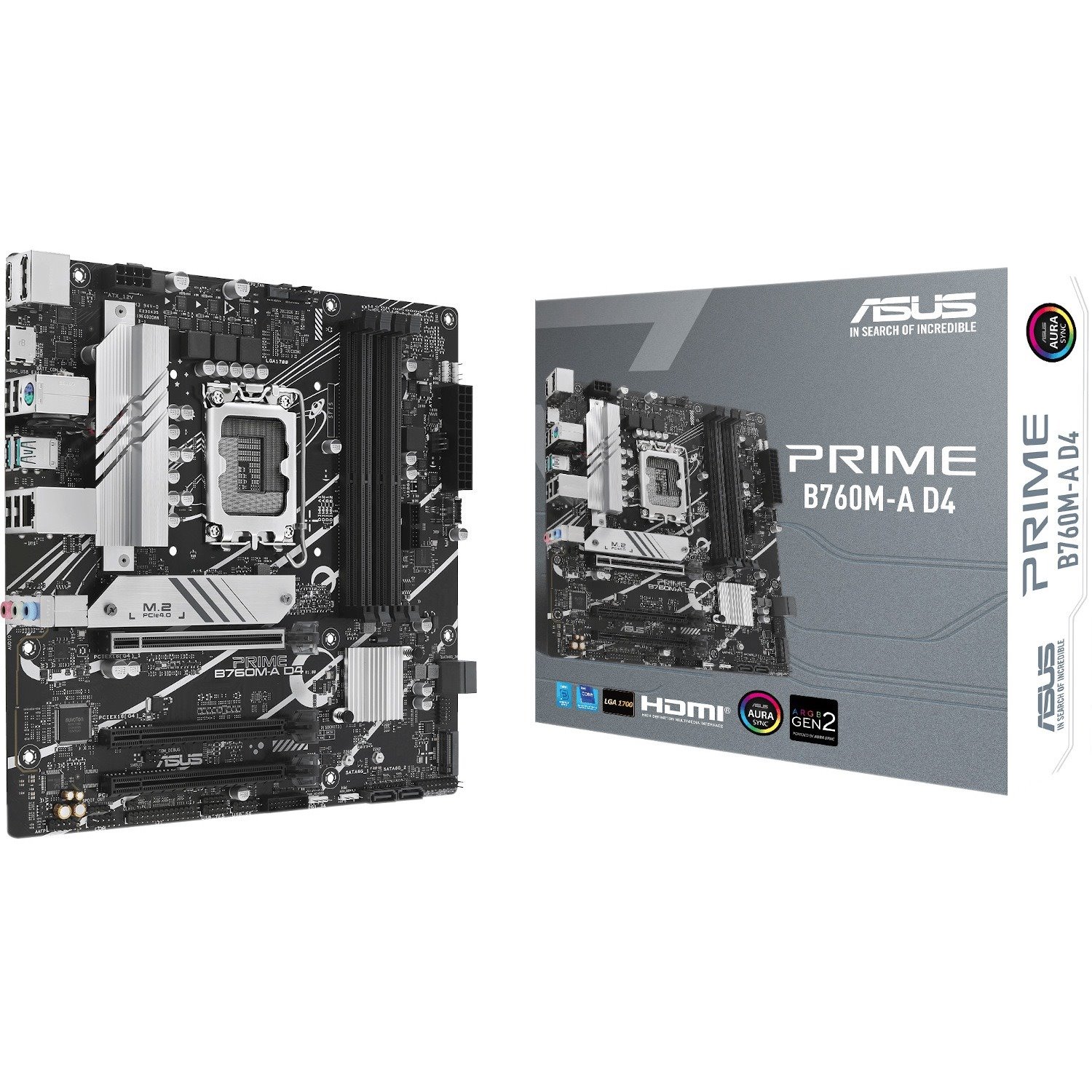 Asus Prime B760M-A D4 Desktop Motherboard - Intel B760 Chipset - Socket LGA-1700 - Micro ATX