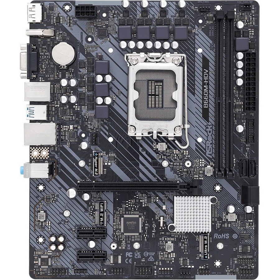 ASRock B660M-HDV Desktop Motherboard - Intel B660 Chipset - Socket LGA-1700 - Intel Optane Memory Ready - Micro ATX