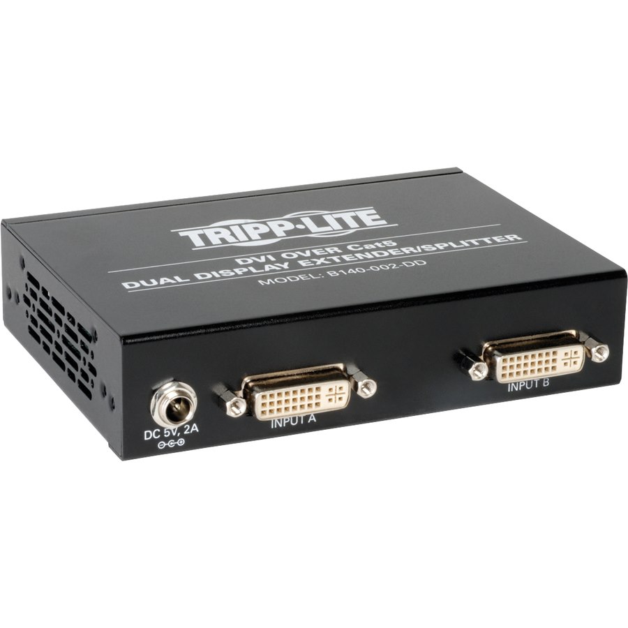 Tripp Lite by Eaton 2-Port DVI over Cat5/6 Splitter/Extender, Box-Style Transmitter for Video, Dual-Display DVI-D, 200 ft. (60 m), TAA