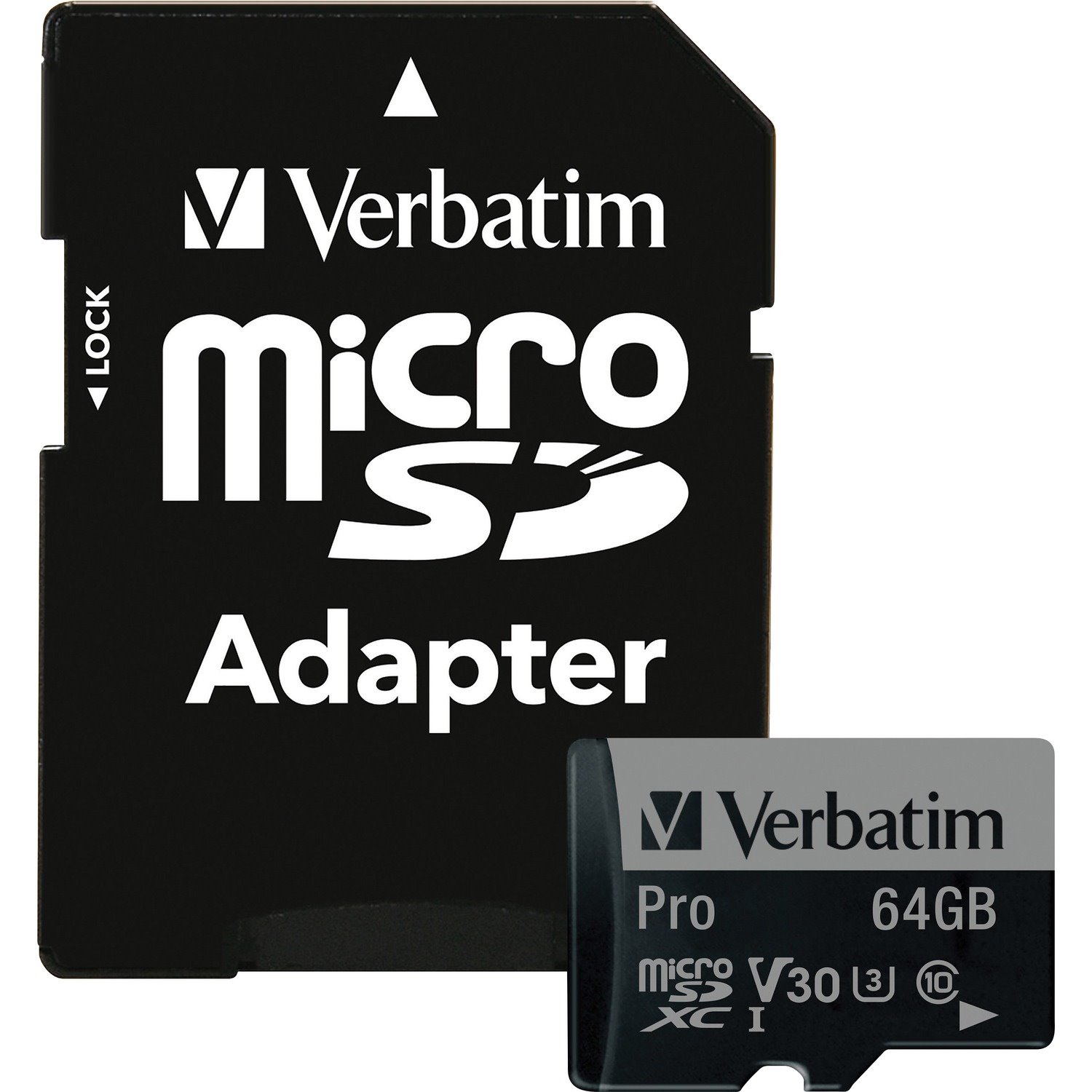 Verbatim 64GB Pro 600X microSDXC Memory Card with Adapter, UHS-I U3 Class 10