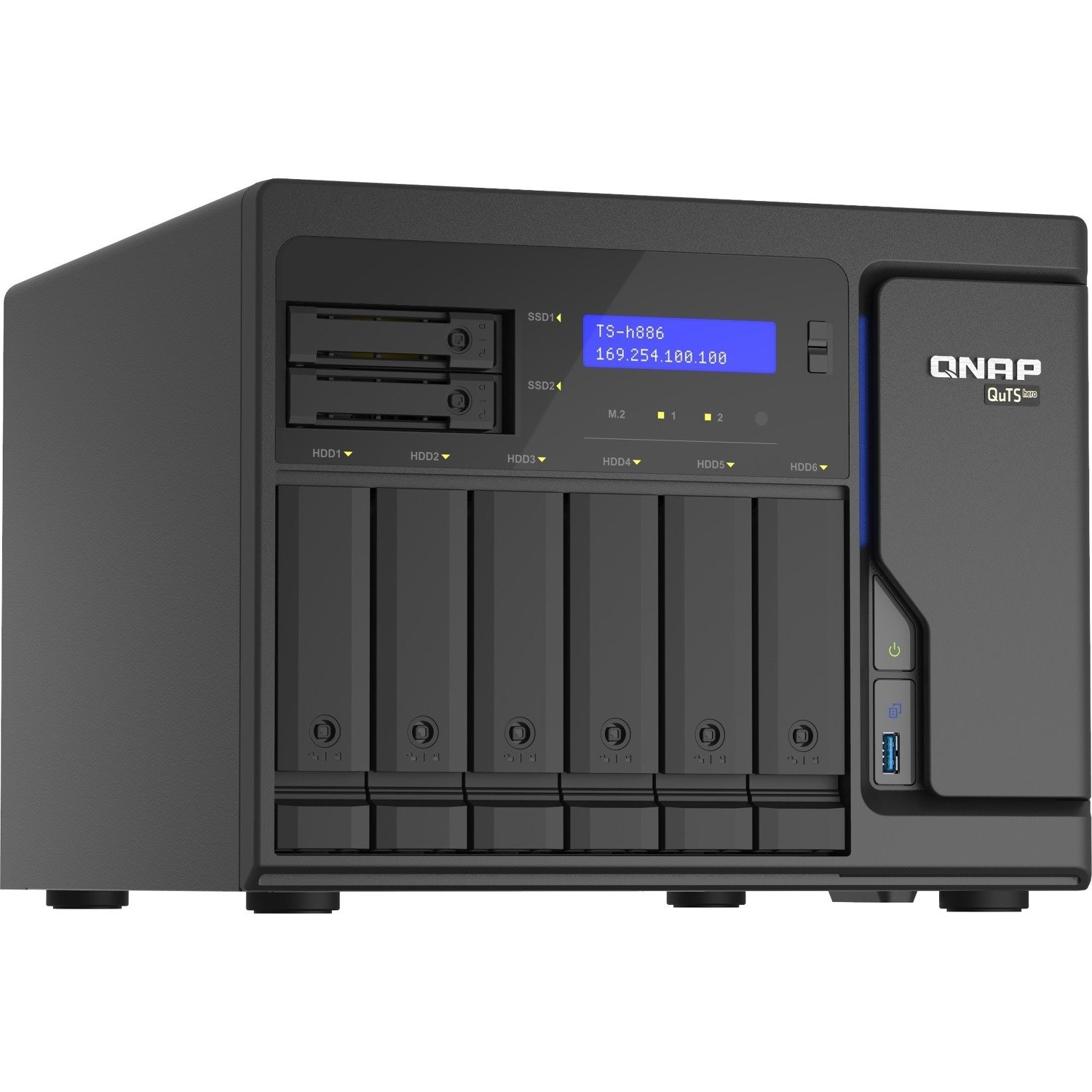 QNAP TS-H886-D1602-8G 8 x Total Bays SAN/NAS Storage System - 5 GB Flash Memory Capacity - Intel Xeon D-1602 Quad-core (4 Core) - 8 GB RAM - DDR4 SDRAM Tower