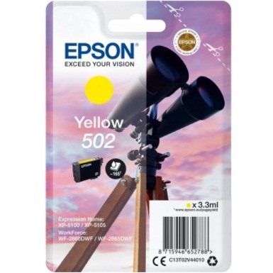 Epson 502 Original Inkjet Ink Cartridge - Single Pack - Yellow - 1 Pack