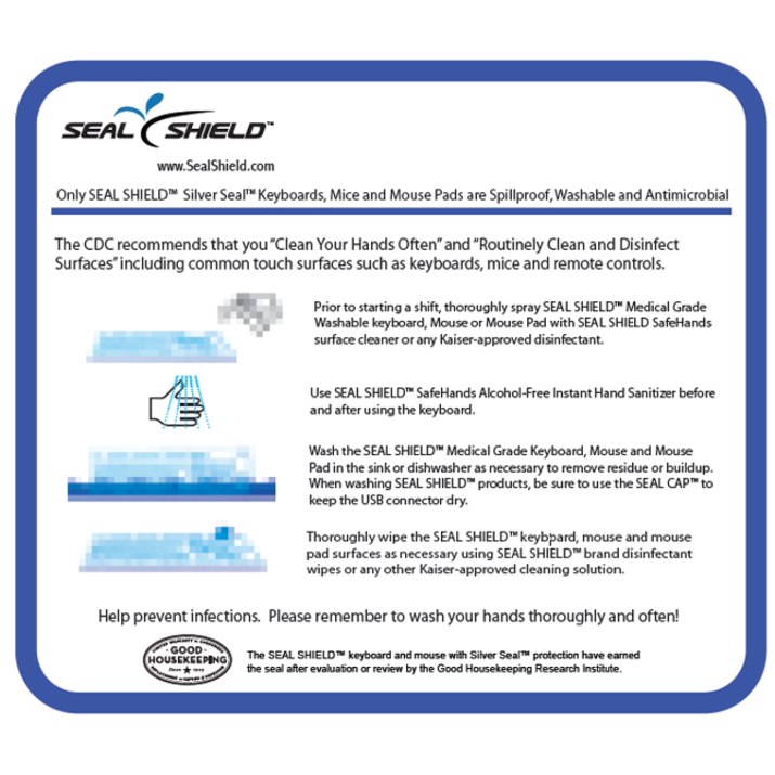 Seal Shield Medical Grade Antibacterial Mouse Pad