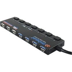 mbeat 7 Port USB 3.0 & USB 2.0 Hub Manager with Switches