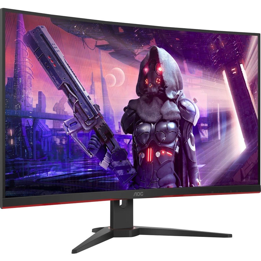 AOC CQ32G2SE 32" Class WQHD Curved Screen Gaming LCD Monitor - 16:9 - Black Red